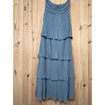 Lulus NWOT  Seriously Sensational Light Blue Strapless Tiered Maxi Dress Size L Photo 6