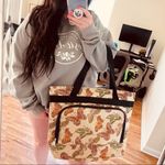 Vintage Unbranded Butterfly Print Large Weekender Travel Tote Bag Photo 8