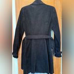 Betsey Johnson  Black Corduroy Lined Belted Embroid Double Breasted Trench Coat Photo 6