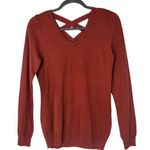 Love Ellie Orange Sweater with Criss Cross Back Size XS Rust Orange Fall Sweater Photo 0