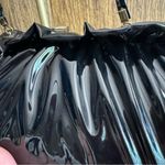 Vintage Black Vinyl‎ Ruffle Coquette Crossbody Evening Cocktail Purse Bag Clutch Photo 5