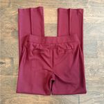 Cato NWOT Burgundy Ponte Straight Leg Pull-On Pants w/ Faux Pockets Photo 3