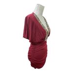Twenty One  Maroon heavy beaded 
Sequin Medallion Party Dress
Y2k Size LG Photo 1
