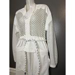 FP Movement Under The Sea Jacket Womens Large White Mesh Longline Convertible Photo 4