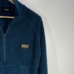 KAVU  Fleece Pullover‎ Quarter Zip Sherpa Jacket Outdoor Cozy Blue Large Travel Photo 7