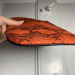 & Other Stories & Other Stories NEW Leather Snakeskin Small Zipper Wristlet Pouch Orange/Black Photo 7