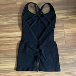 Black Strappy Back Athletic Romper Photo 2