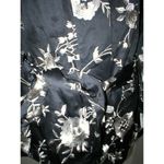 Natori NWT New Designer Wrap Robe Womens S Silky Satin Flowers White Black Short Photo 3