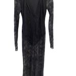 SKIMS Skim Black Ultra Fine Lace Plunge Long Maxi Dress M NWOT ( SOLD OUT) Photo 5