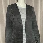 Nine West New Black Metallic Blazer Jacket Women’s Medium Open Front Shimmer Photo 4