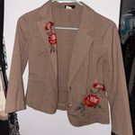 Twenty One Brown Blazer With Flowers  Photo 0