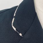 Vintage 90s City Triangles Blazer Animal Print Leopard Trim Fitted Black Small Photo 4