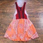 Free People  • Katie’s Crochet Top Mini Dress boho bandana print red orange flare Photo 11