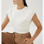 PaperMoon White waffle knit crop Photo 0