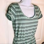Derek Heart Stripe Cutout Back Maxi T-Shirt Dress Mint Green Gray M Photo 7