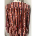 easel Floral Baby Doll Boho oversized Bell Sleeves Side Pockets Flowy Top Sz M Photo 7