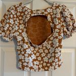 Altar'd State Altar’s State Orange Retro Flowers Crop Top Photo 0