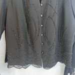 Dressbarn Collection Beaded Embellished Bell Cuff Dressy Cocktail Jacket SZ 16W Black Photo 3