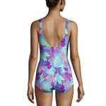 Lands' End Tropical Floral Tugless Low Leg Soft Cup One Piece Swimsuit Size 18 Photo 4