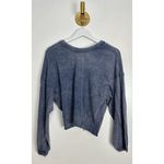 Free People  Moon Rising Long Sleeve Top in Blue Size X-Small Photo 2