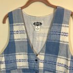 ✨ Vintage Ride Blue White Plaid Western Vest Medium Nepal Photo 1