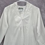 Columbia Sportswear White Hoodie Blouse Top Active Quarter Sleeve Shirt S Small Photo 2