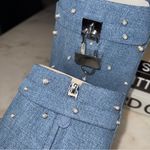 Givenchy 40 Shark Lock Pearl-Embellished Denim Ankle Boots Photo 9