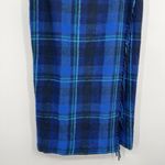 Escadrille VTG Wool Blend Long Wrap Skirt Fringe Plaid Western Boho Festival 14 Blue Photo 3