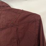 Guess  Y2K Grunge Womens Shirt Sz L Red Studs Glass Snap Country Plaid  Rodeo Photo 2