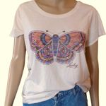 Lucky Brand Size XL Women's Butterfly Graphic T-Shirt, Marshmallow. New Photo 0