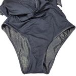 Nicole Miller NWT New York One Piece Plunge with Skirt Sash in Black/Gold Photo 7