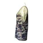 POL  Top Green Camouflage Print V-Neck Sheer Short Sleeves T-Shirt Womens Small Photo 4