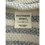 Southern Spirit XS Off White Fine Blue Striped Slub Knit Cropped Sweater NWOT Photo 4