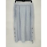 Tahari Blue Gauzy Coastal Elastic Waist Linen European Flax Maxi Button Skirt L Photo 4