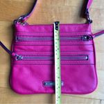 Nine West Crossbody with Zippers, Leopard Interior, Hot Pink Photo 14