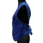 Mona Mode Vintage Blue Leather Western Rodeo Grunge Southwestern Country Vest Size M Photo 4