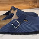 Birkenstock Boston Suede Embossed - Corduroy Indigo size 38 narrow minimalist Photo 1