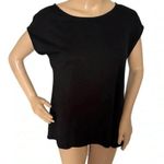 Loft Ann Taylor Black Tassel Tie Back Short Sleeve Top Knit Blouse Women’s Small Photo 0