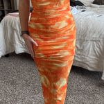 Saints + Secrets Orange Midi Dress Photo 0