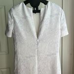 Babaton Aritzia Short Mini Lined Pearl Dress Short Sleeve Gray Print, Size XS S White Photo 2