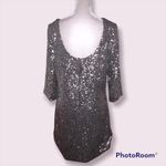 LC Lauren Conrad Lauren Conrad Gray/Silver Sequins Shirt Mini Dress Size Medium NWT Photo 2