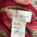 Susan Bristol  Christmas Sweater Hand Embroidered Cardigan Ramie Acrylic Angora Photo 11