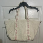 PINK - Victoria's Secret  Cream Sherpa Tote Bag Purse Handbag‎ Travel Photo 0