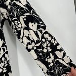 Max Mara Weekend Womens Floral 3/4 Sleeve Tie Waist Midi Dress Black White Size 6 Photo 7