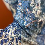 Reba  Blue and Cream Patterned Maxi Dress Size Large. E55 Photo 4