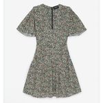 The Kooples Women's Short Floral Printed Bell Sleeve Dress Size 2 Tiered Photo 13