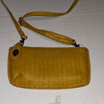 SUSAN JOY BRAND… MUSTARD YELLOW WEAVE VEGAN LEATHER CROSSBODY/CLUTCH WITH STRAP Photo 0