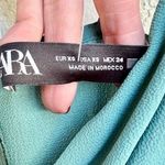 ZARA NWOT  Sleeveless Knotted Front Wide Leg Jumpsuit Tank Green Women's Size XS Photo 6