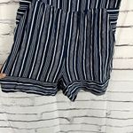 Ann Taylor Sleeveless Spaghetti Strap Romper Blue White Size 10 Striped Chic Photo 3