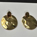 J.Crew Signed Gold Tone Door knocker Dangle Pierced Earrings Photo 5